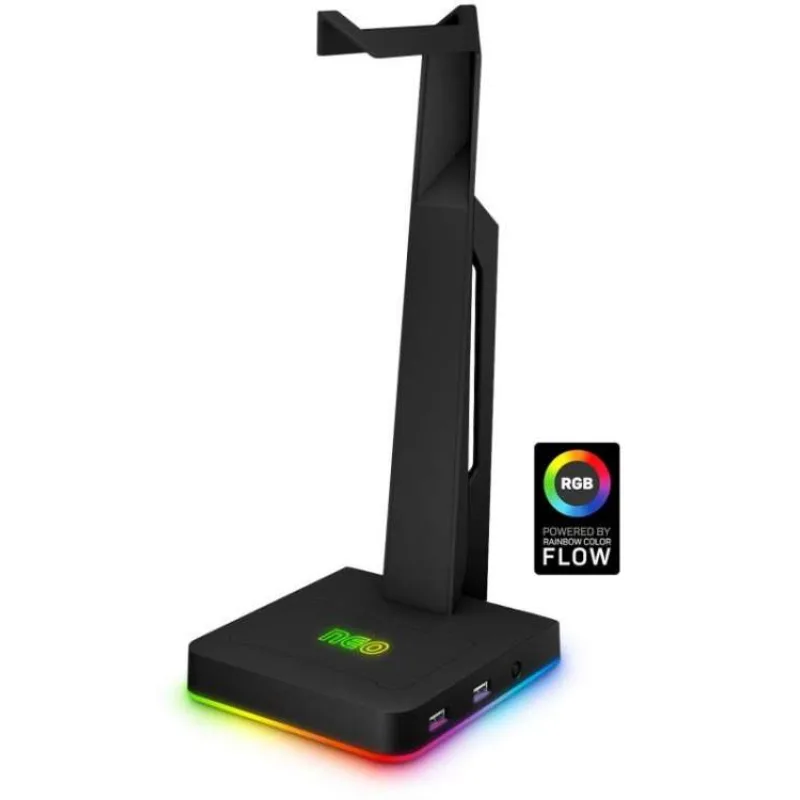 CONNECT IT NEO Stand-It RGB stojánek na sluchátka + USB hub, ČERNÝ (CHX-3590-BK)