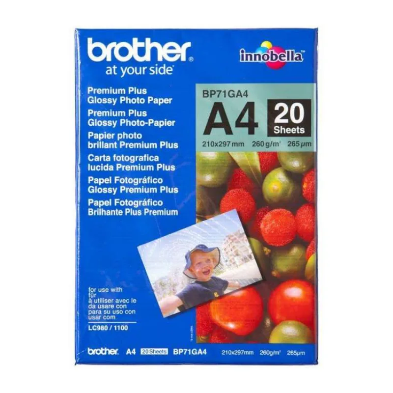 papier BROTHER BP71 foto lesklý A4/20ks (BP71GA4)