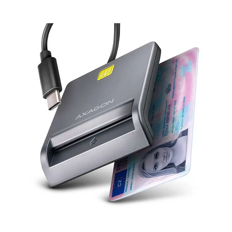 AXAGON čtečka kontaktních smart karet USB-C (eObčanka) / Smart Card / CRE-SM3TC / USB type-C / 1,2m (CRE-SM3TC)