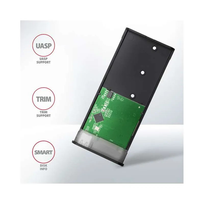 AXAGON EEM2-SBC Superspeed+ USB-C - M.2 SATA SSD, externí kovový box pro M.2 SATA SSD disky, bezšroubkový (EEM2-SBC)