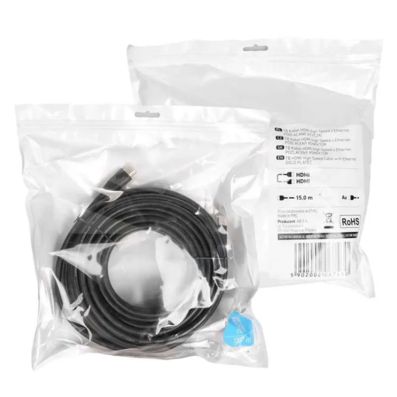 TB Touch HDMI 2.0, M/M, pozlátené konektory, 15 m (AKTBXVH120G15MB)