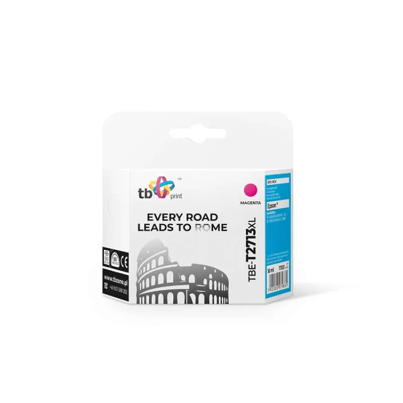 Ink. kazeta TB kompatibilní s Epson WF-3620 T2713 XL, nová, Magenta (TBE-T2713XL)