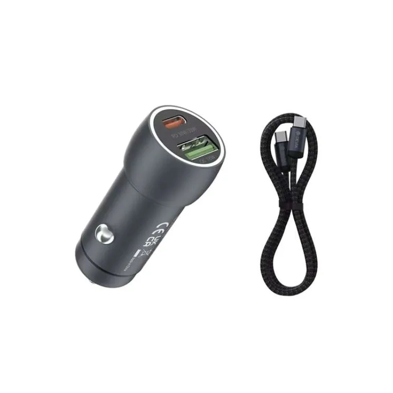 Devia nabíjačka do auta Xtreme Speed Series 48W + USB-C Cable 1m - Deep Sky Gray (6942297112773)