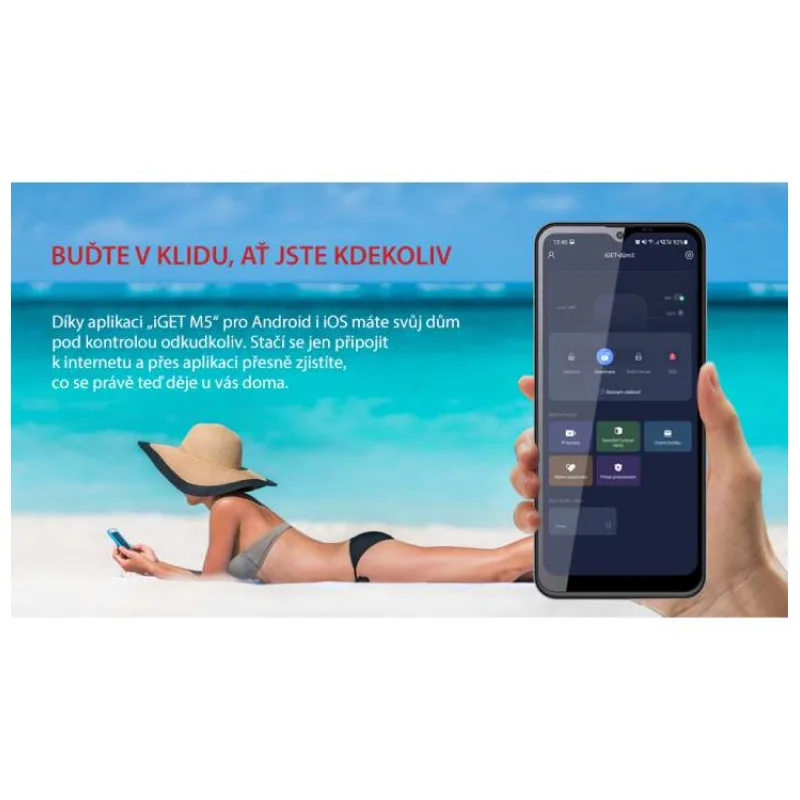 iGET SECURITY M5-4G Premium - Inteligentný 4G/WiFi/LAN alarm, ovládanie kamier a zásuviek, Android, iOS (75020652)