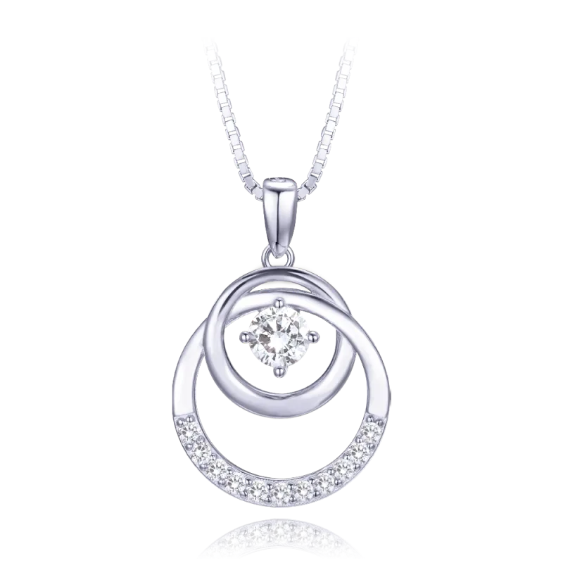 MINET Luxusní stříbrný náhrdelník s bílými zirkony