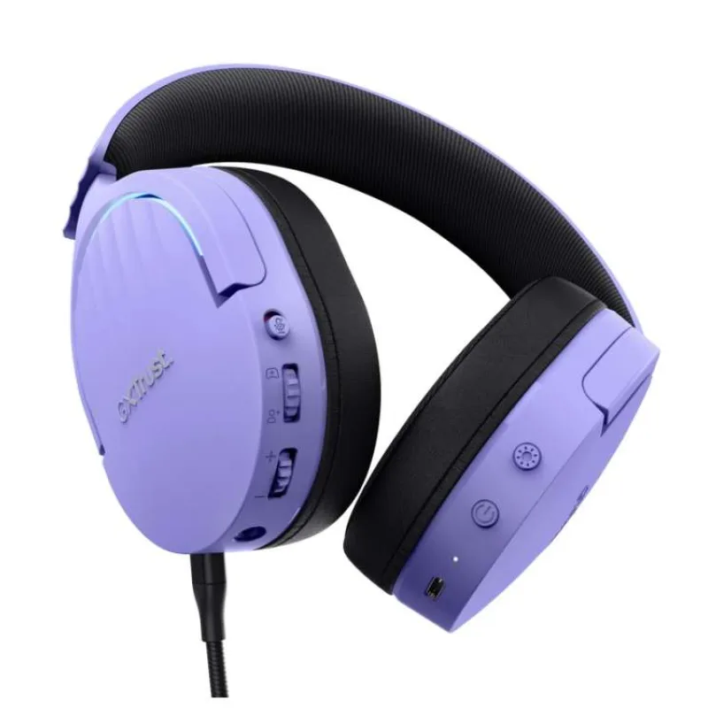 TRUST Herní sluchátka GXT 491 FAYZO, Bezdrátová, USB, fialová (25305)