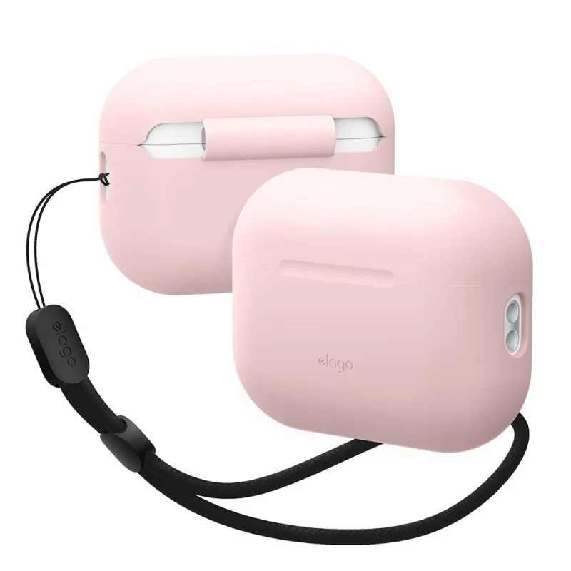 Elago Airpods Pro 2 Silicone Case with Nylon Lanyard - Lovely Pink…