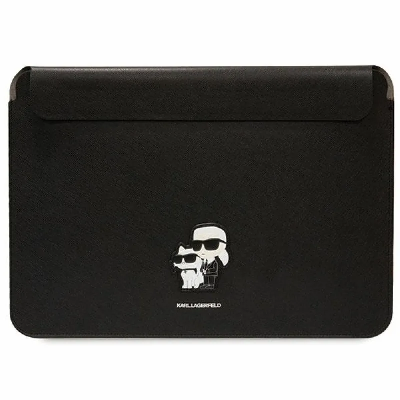 Karl Lagerfeld Puzdro Saffiano Karl&Choupette na 16" notebook - čierne