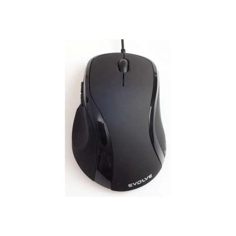 EVOLVEO ML-507B/Ergonomická/Laserová/Pre pravákov/1 600 DPI/Drôtová USB/Čierna (ML-507B)