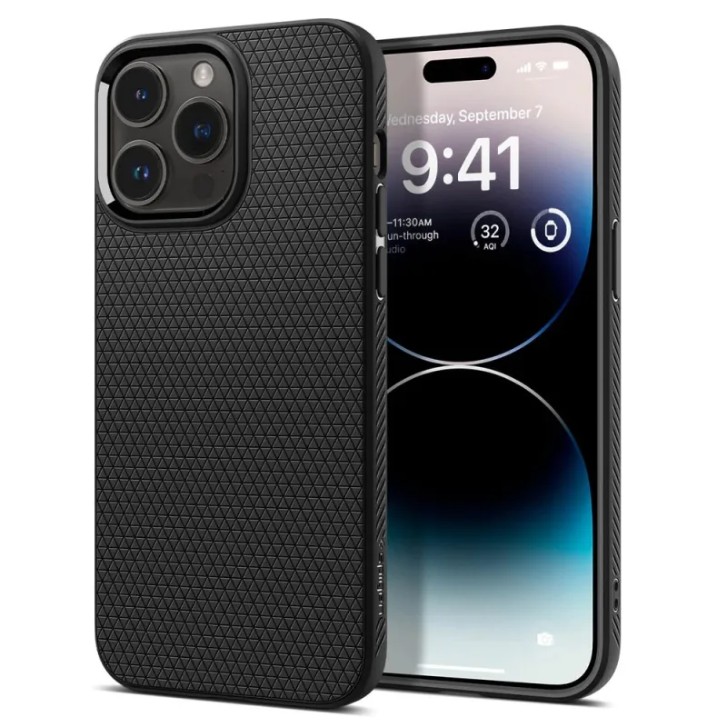 Liquid Air Case Spigen pre iPhone 14 Pro Max – matná čierna
