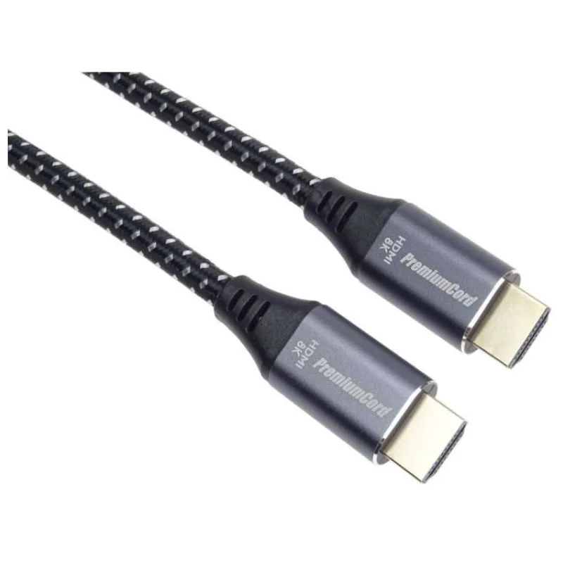PremiumCord ULTRA HDMI 2.1 High Speed + Ethernet kábel 8K @ 60Hz, pozlátené 1m (kphdm21s1)