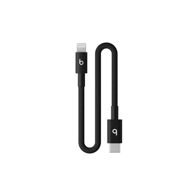 Apple Beats USB-C to Lightning Woven Short Cable (20 cm) - Bolt Black (MEQM4EE/A)