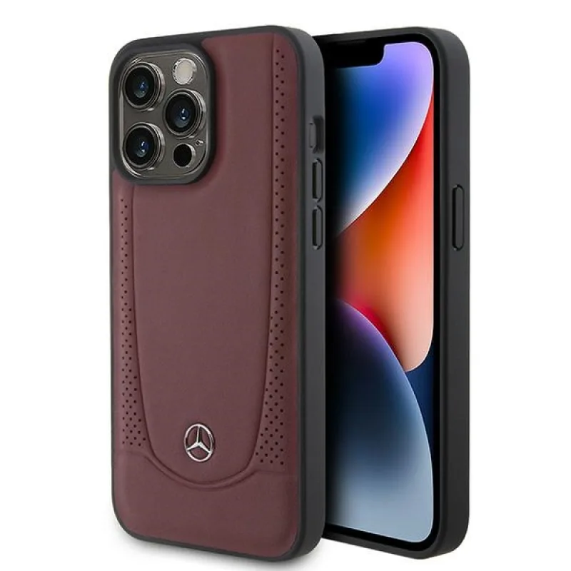Mercedes MEHCP15LAMRE iPhone 15 Pro 6,1" červeno/červené pevné puzdro Leather Urban Bengale