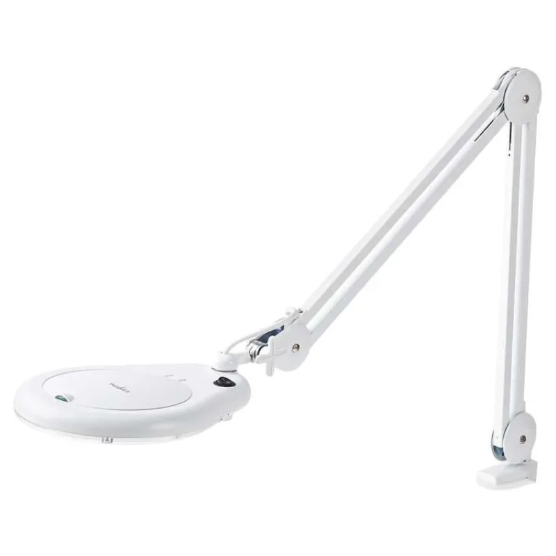 NEDIS zvětšovací stolní LED lampa/ čočka 3 dioptrie/ spotřeba 9 W/ teplota 6500 K/ světelný tok 720 lm/ bílá (MAGLE2WT)