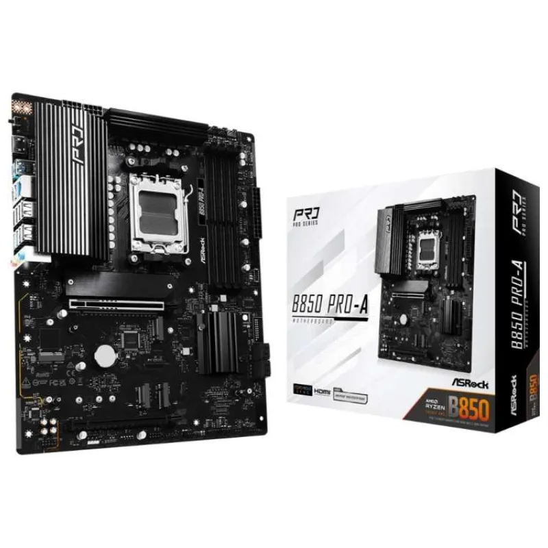 ASRock MB Sc AM5 B850 Pro-A, AMD B850, 4xDDR5, 1xUSB-C, HDMI, ATX (B850 Pro-A)