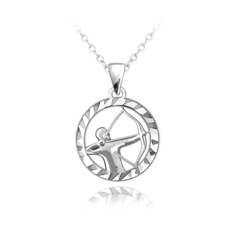 MINET Stříbrný náhrdelník Zodiac znamení STŘELEC