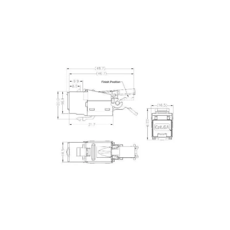 DATACOM STP Keystone 10G RJ45 CAT6A Silver (4048)