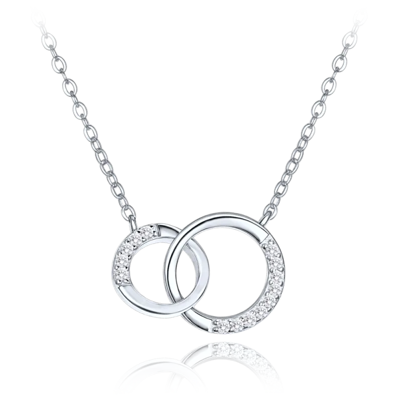 MINET Luxusní stříbrný náhrdelník s bílými zirkony