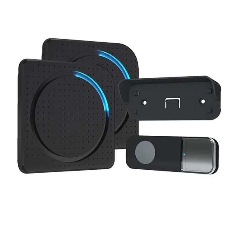 Solight 2x bezdrátový zvonek, do zásuvky, 200m, černý, learning code…