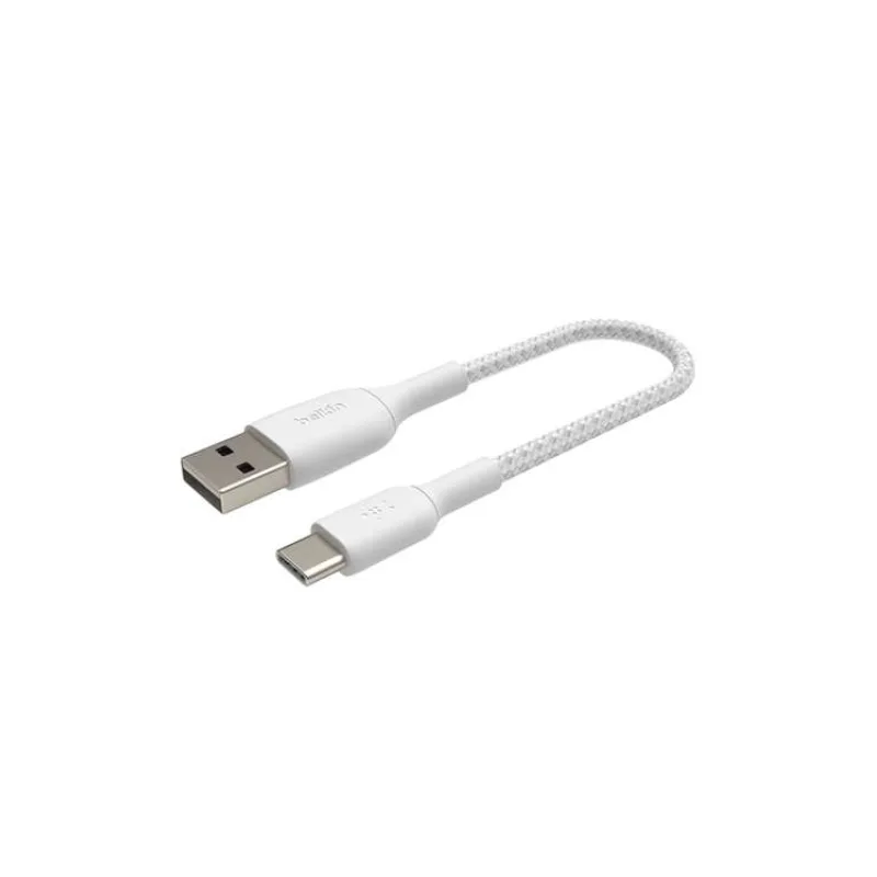 Belkin BOOST CHARGE™ USB-C/USB-A kabel, 15cm, bílý - odolný (CAB002bt0MWH)