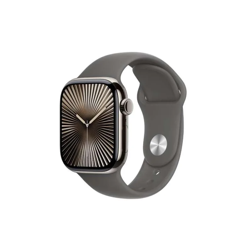 Apple Watch Series 10 GPS + Cellular 46mm Natural Titanium Case with Stone Grey Sport Band - M/L (MWYA3QC/A)