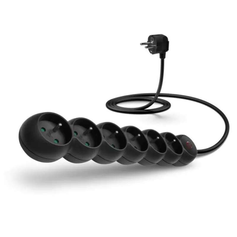 CONNECT IT prodlužovací kabel 230 V, 6 zásuvek, 5 m, s vypínačem (černý) (CES-1015-BK)