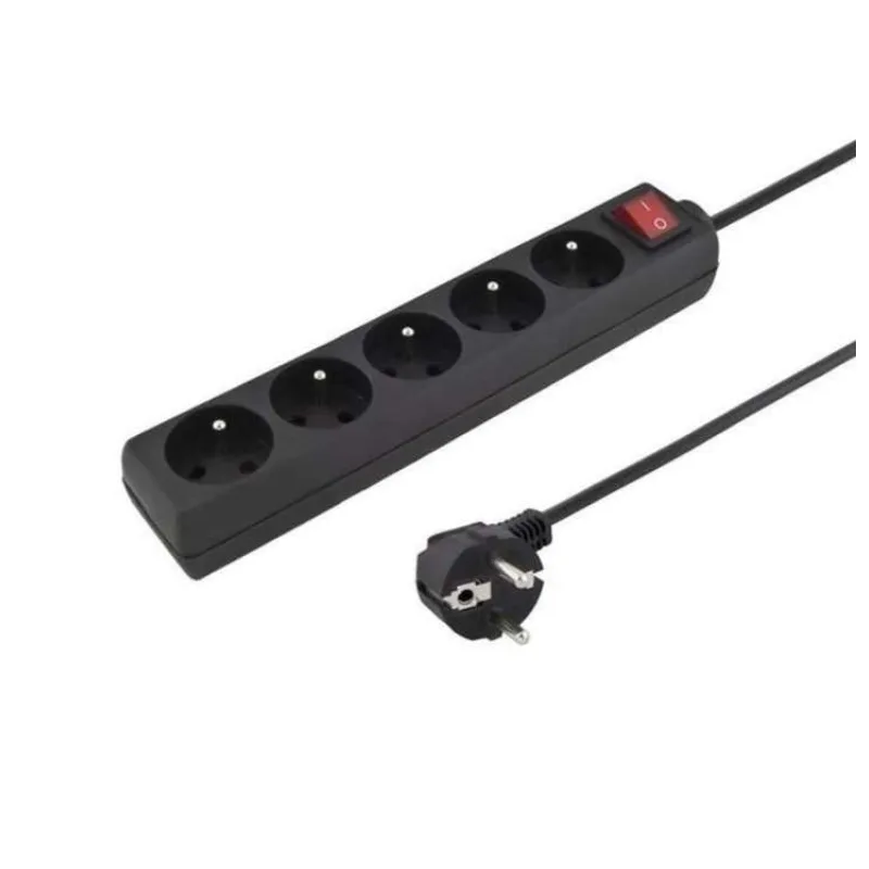 Konnoc DX-5FS 3m pětizásuvka s vypínačem ČERNÁ (434364,00)