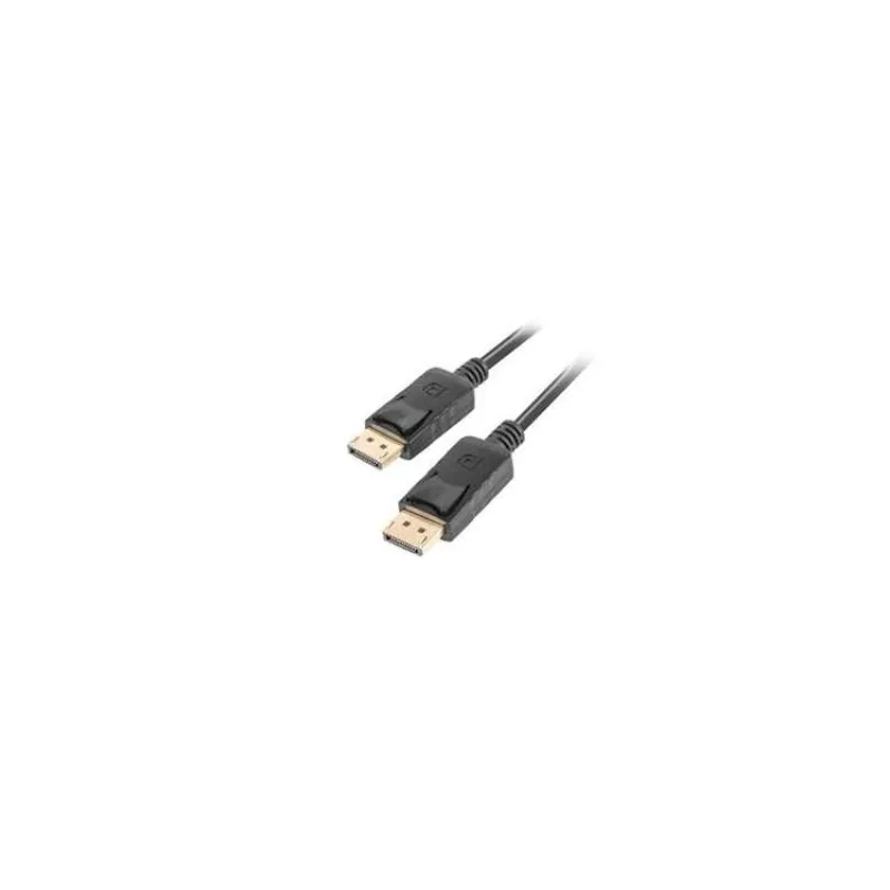 LANBERG připojovací kabel DisplayPort 1.2 M/M, 4K@60Hz, délka 0,5m, černý, se západkou, zlacené konektory (CA-DPDP-10CC-0005-BK)
