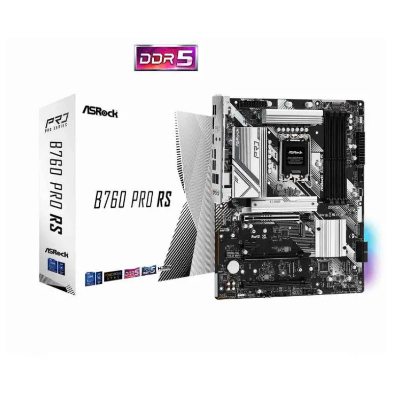 ASRock MB Sc LGA1700 B760 PRO RS, Intel B760, 4xDDR5, 1xDP, 1xHDMI (B760 PRO RS)