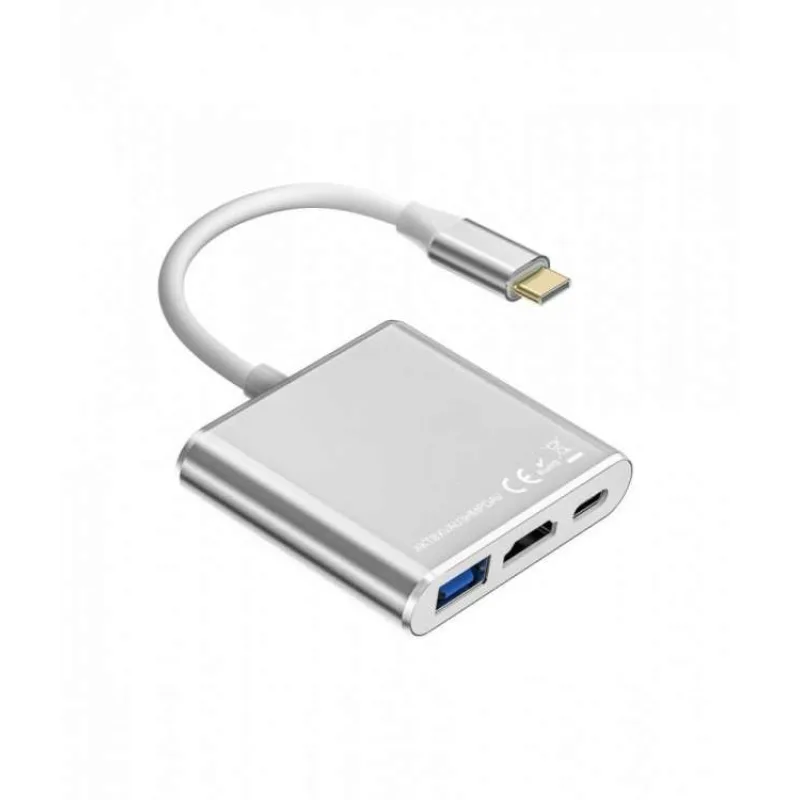 TB adaptér USB-C 3v1 - HDMI, USB, PD (AKTBXVAU3HMPDAV)