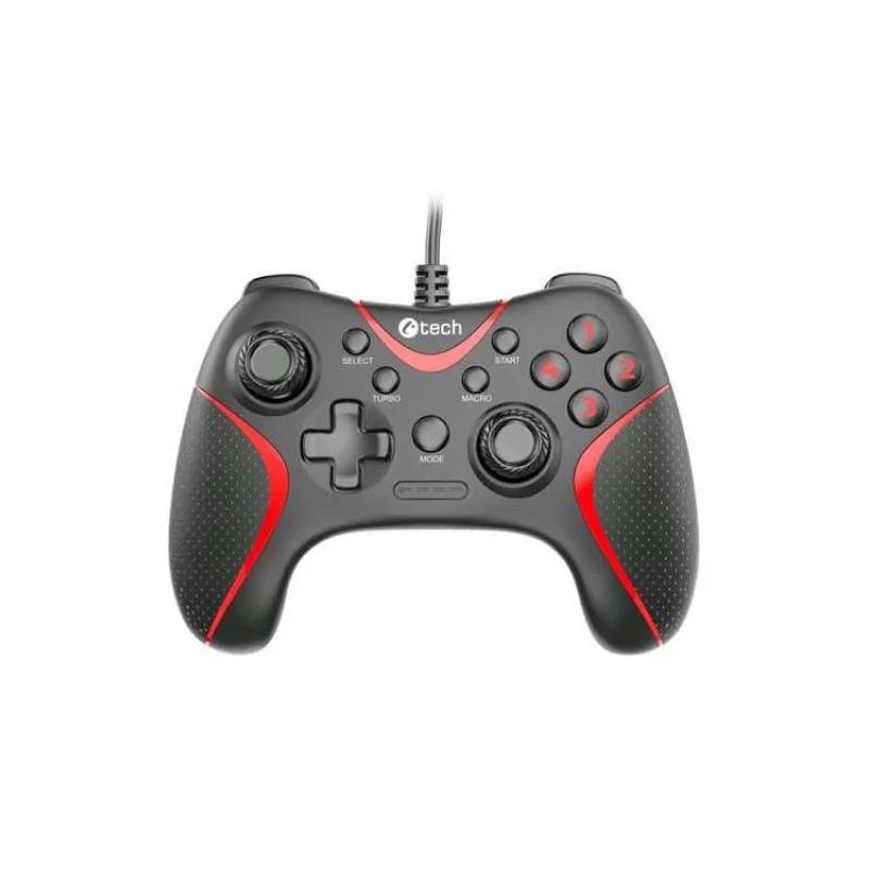 C-TECH Theon pro PC/PS3, 2 programovatelná makro tlačítka, 2x analog, X-input, vibrační, 1,8m kabel, USB (GP-09)