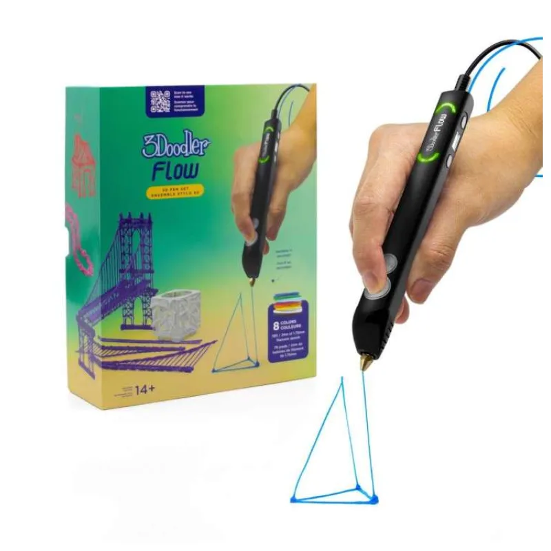 3Doodler 3D pero FLOW + 8 PLA náplní a 3D šablona (FLOW-INTL)