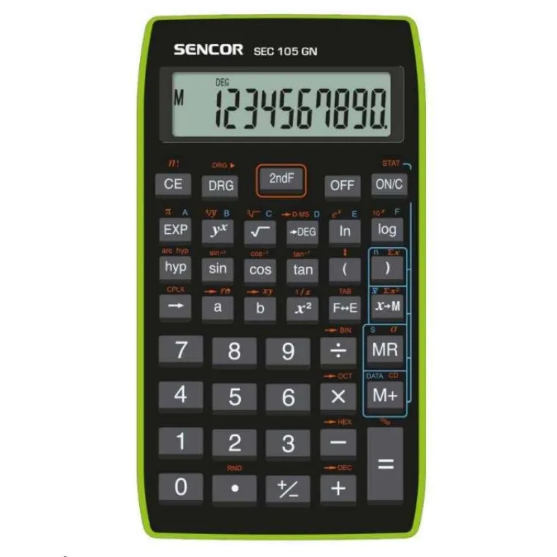 Sencor kalkulačka SEC 105 GN - školní, 10místná, 56 vědeckých funkcí (SEC 105 GN)