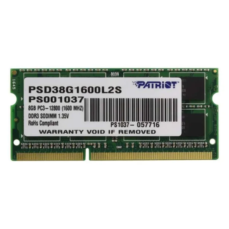 Patriot/SO-DIMM DDR3L/8GB/1600MHz/CL11/1x8GB (PSD38G1600L2S)