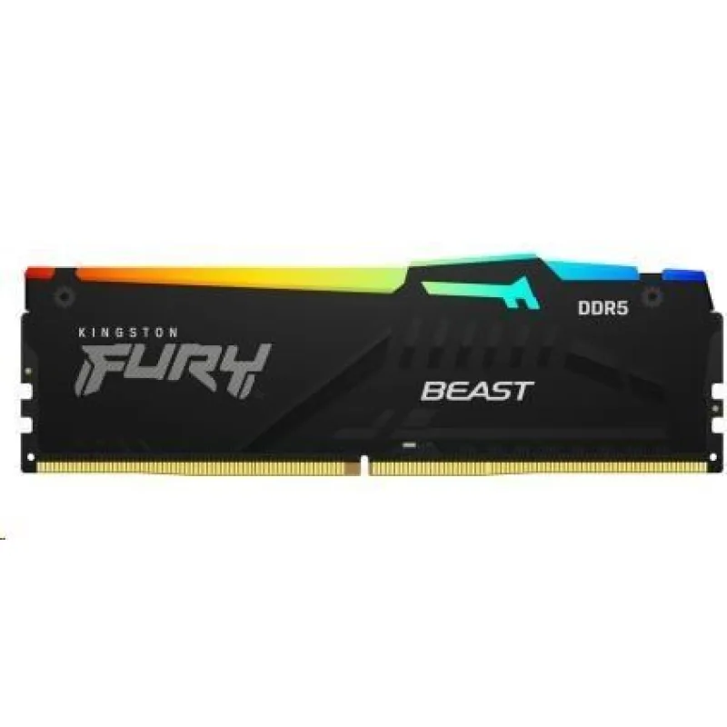 KINGSTON DIMM DDR5 16GB 6000MT/s CL36 FURY Beast RGB Černá EXPO…