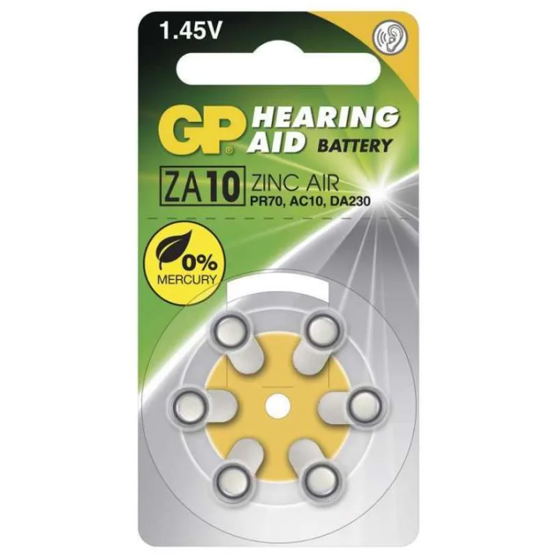 GP ZA10 - Baterie do naslouchadel 6 ks (1044001016)