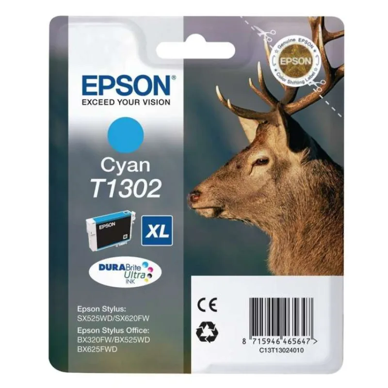 Epson inkoustová náplň/ T1302/ Singlepack DURABrite Ultra Ink/ XL azurová (C13T13024012)