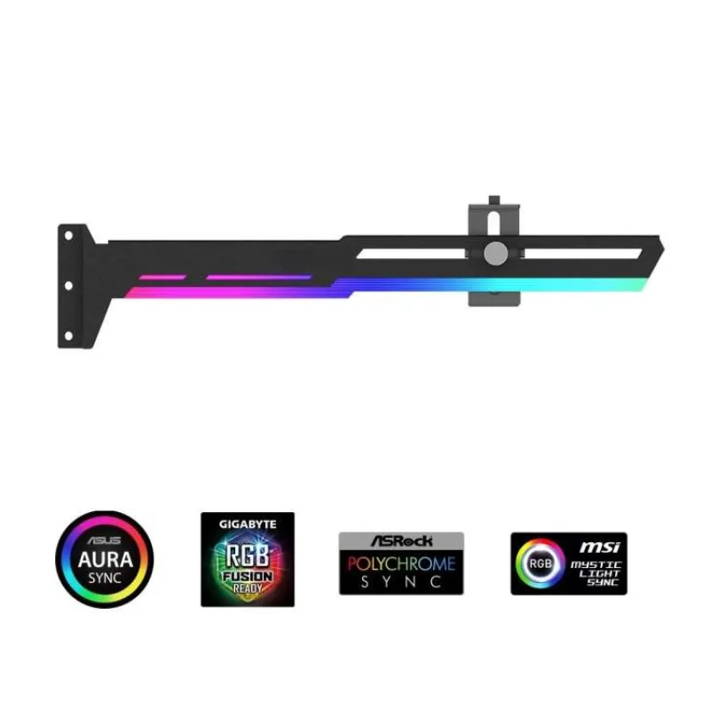 1stCOOL GPU Holder ARGB - držiak VGA kovový nastaviteľný čierny (UP-H02-B-ARGB)