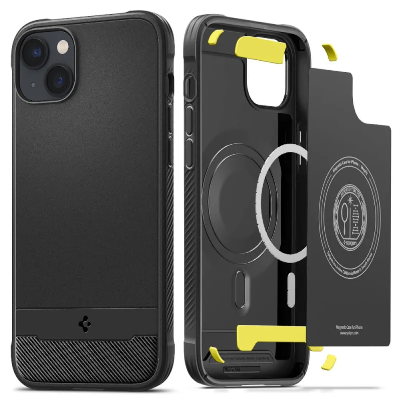 Puzdro Spigen Rugged Armor Mag Case s MagSafe pre iPhone 14 – matné čierne