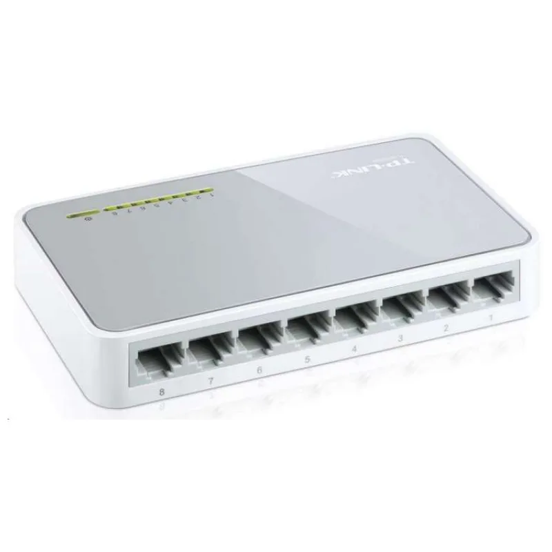 8-Port 10/100 Mbps Desktop Switch PORT: 8× 10/100 Mbps RJ45 Ports SPEC: Desktop Plastic Case FEATURE: Plug and Play (TL-SF1008D)