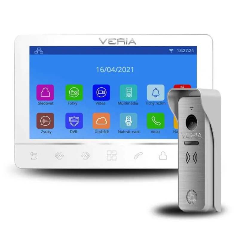 Veria SET Videotelefon 8276B bílý + vstupní stanice 831 ze série 2-WIRE (S-8276B-831)