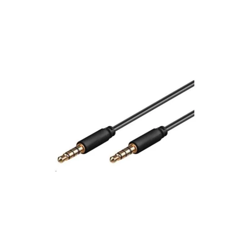 PremiumCord Kabel Jack 3.5mm 4 pinový M/M 1m pro Apple iPhone, iPad, iPod (kjack4mm1)