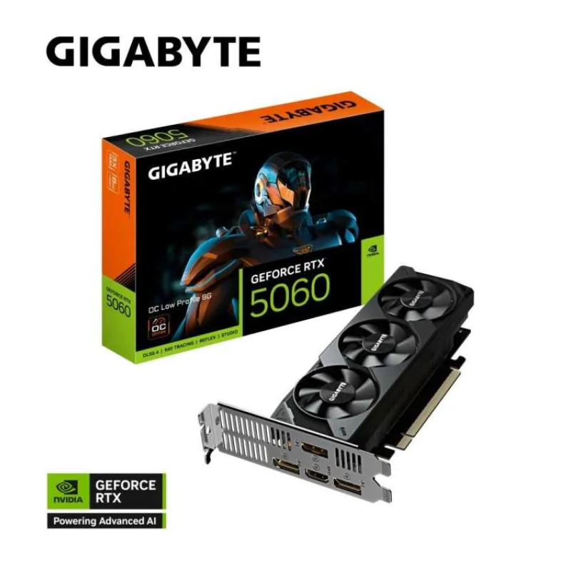 GIGABYTE VGA NVIDIA GeForce RTX 5060 Low Profile OC 8G, 8G GDDR7, 3xDP, 1xHDMI (GV-N5060OC-8GL)