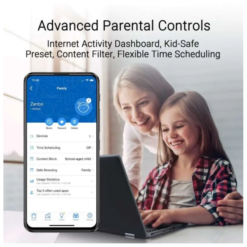 ASUS ZenWifi BT10 3-pack, WiFi7 Extendable Router, AiMesh, 2x WAN/LAN, 1x LAN, 1x 3.0 (90IG08Y0-MO3C20)