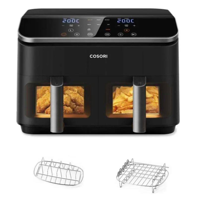 Cosori Dual Basket horkovzdušná fritéza 8.5l + 5x špíz a rošt (CAF-R901-AEU)