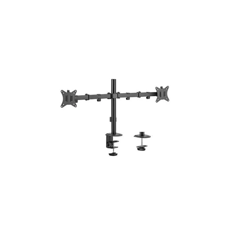 GEMBIRD Držák 2 monitorů na stůl MA-D2-01, naklápěcí, až do 32” a 9kg, černý (MA-D2-01)
