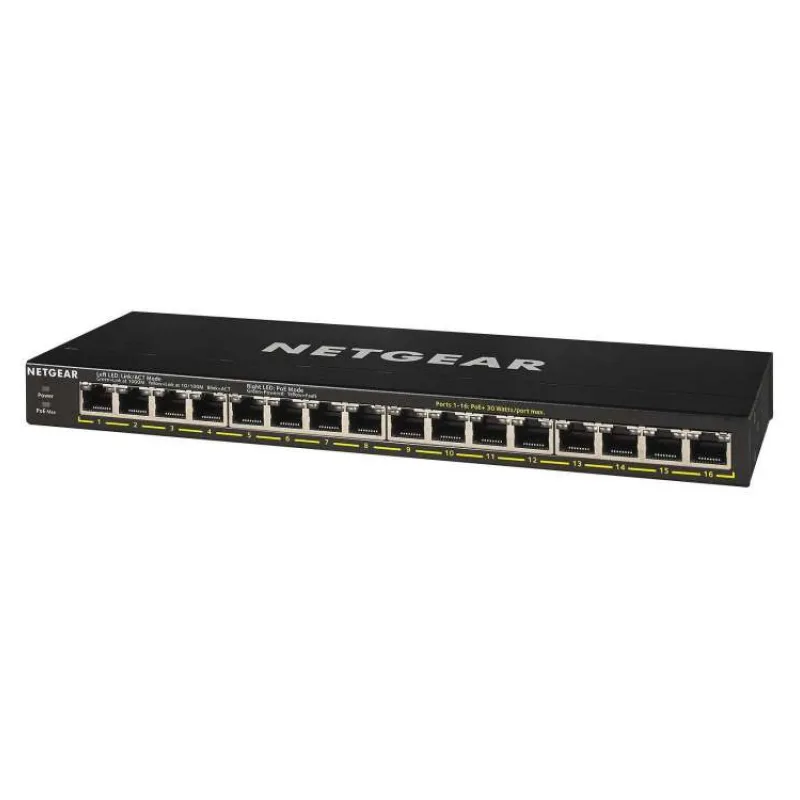 NETGEAR 16PT GE UNMANAGED SWCH HI-PWR POE+ (GS316PP-100EUS)