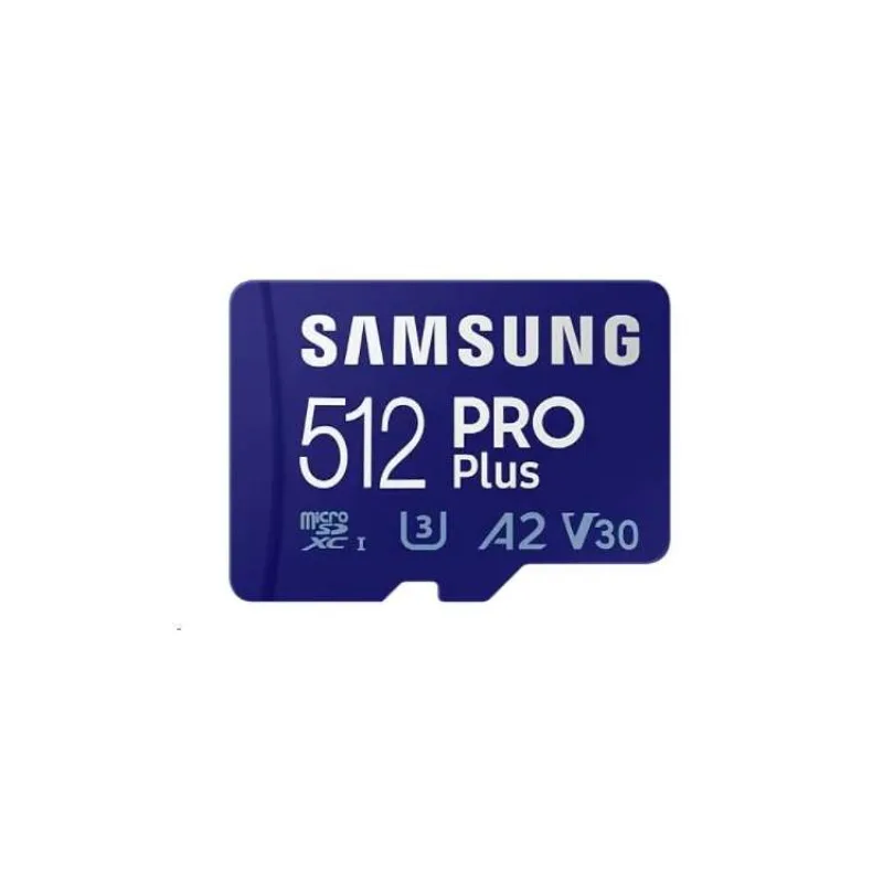 SAMSUNG PRO Plus MicroSDXC 512GB + SD Adaptér / CL10 UHS-I U3 / A2 / V30 (MB-MD512SA/EU)