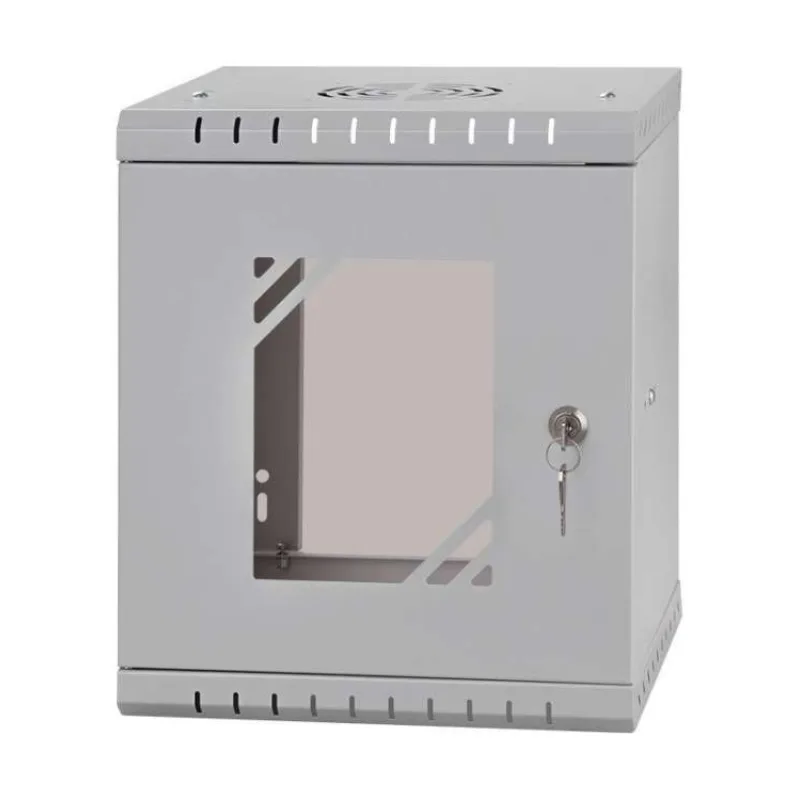 LEXI-Net 10" nástěnný rozvaděč Basic 6U 292x300, skleněné dveře, bez zad, svařovaný, šedý (LX10-6U-300GG)