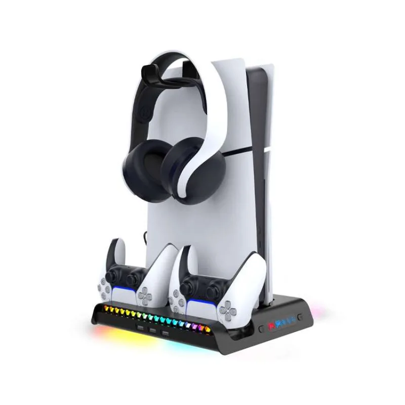 iPega P5S006 Multifunctional charging RGB stand with cooling for PS5 Slim, black (57983121657)